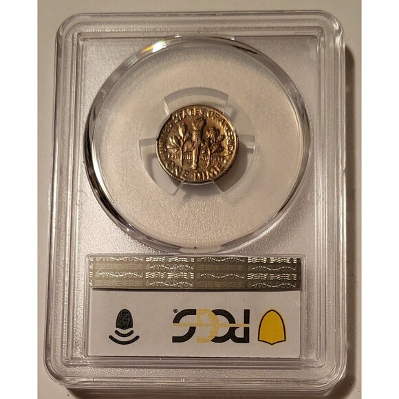 1970 Roosevelt Dime Reverse of 1968 Variety FS-901 MS63 PCGS - Picture 2 of 4